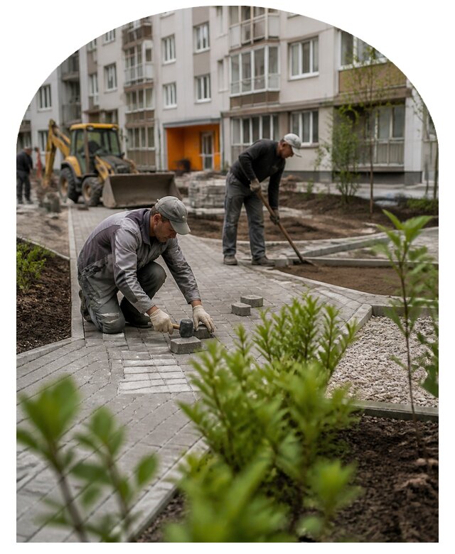 Благоустройство двора многоквартирного дома в Мценске